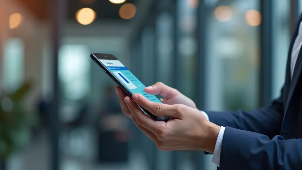 Muž držící smartphone s otevřenou bankovní aplikací, jasné rozhrání viditelné na displeji