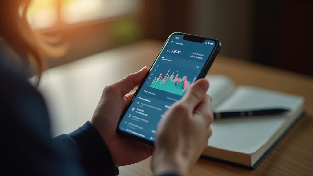 Moderní bankovní aplikace zobrazená na chytrém telefonu
